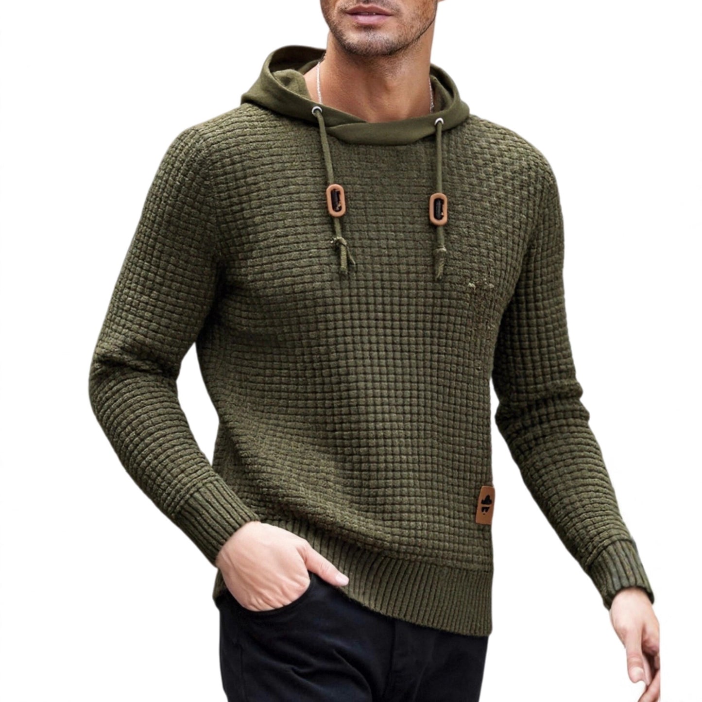 Men's Trendy Casual Knitted Pullover Hoodie - Loose Fit
