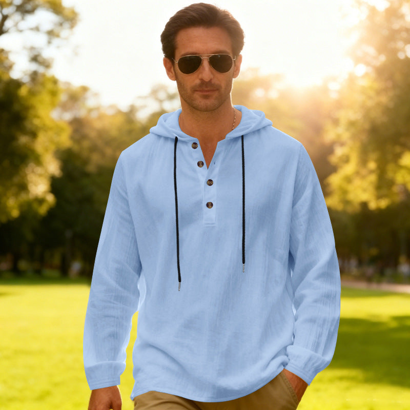 Men's Breathable Hooded Long-Sleeve Beach Shirt