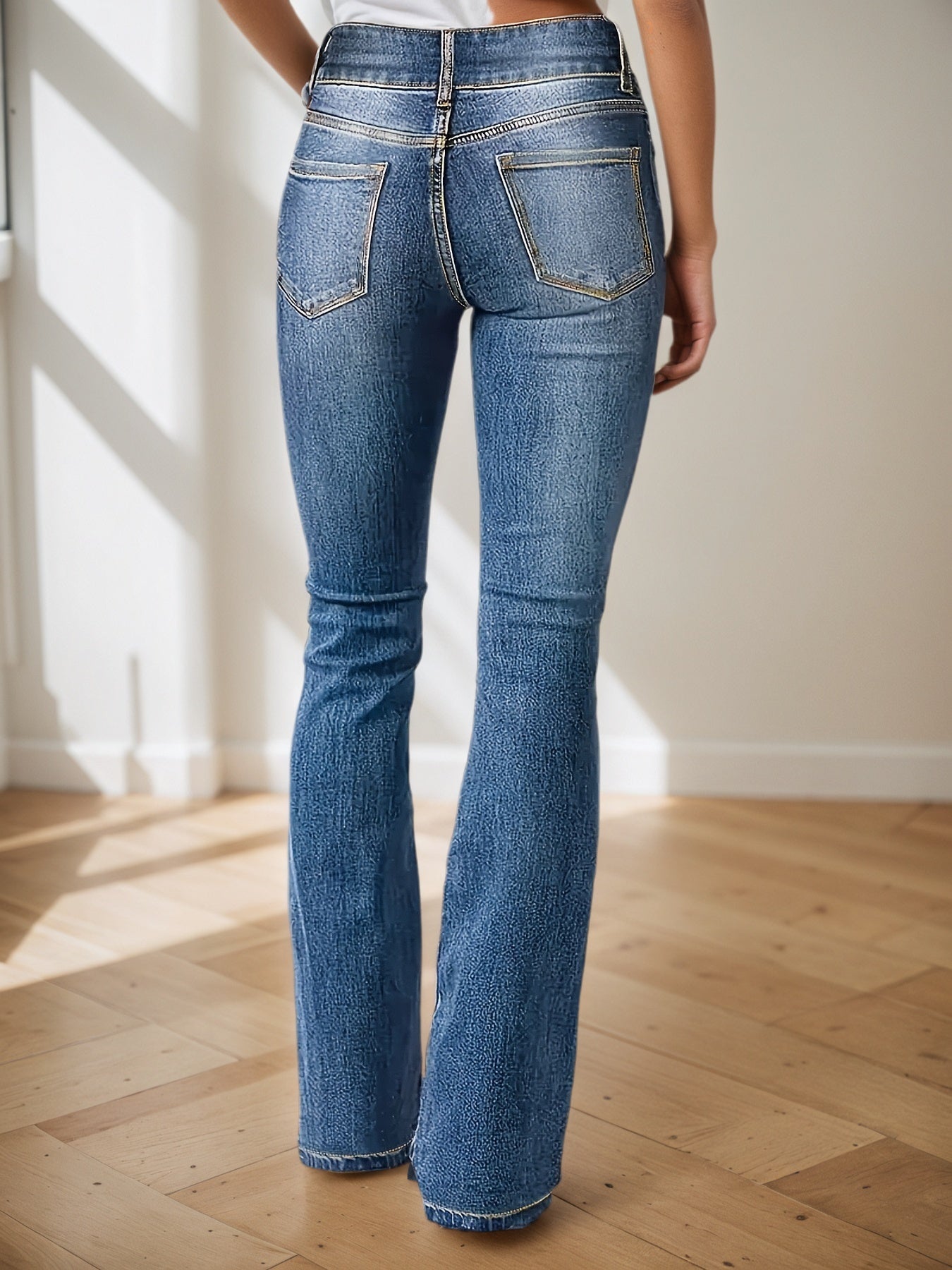 High Waisted Micro Flared Jeans