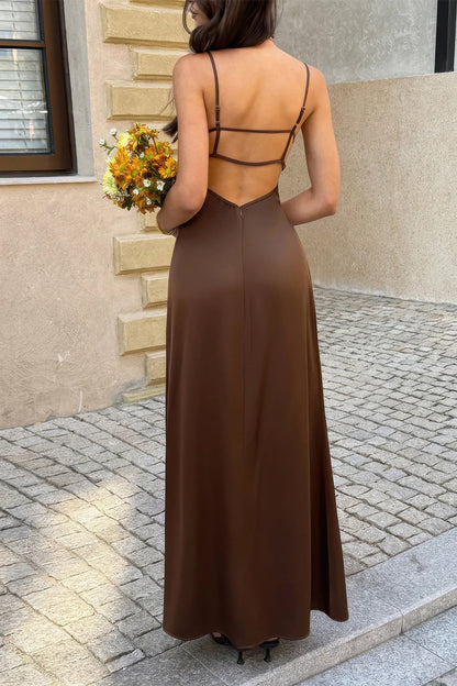 Backless A-Line Maxi Dress – Dresses, minimalist style, quiet luxury aesthetic, modern essential – The Simple Co.