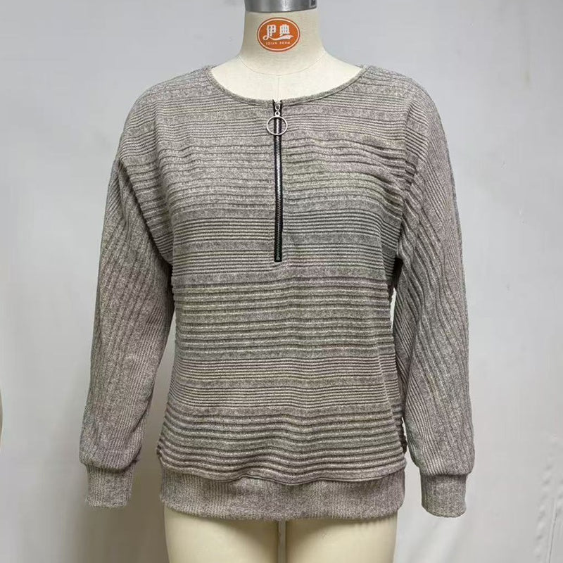 Batwing Sleeve Half - Zip Top – Minimal Elegance | The Simple Co – Practical cottage, minimalist style, quiet luxury aesthetic, modern essential – The Simple Co.