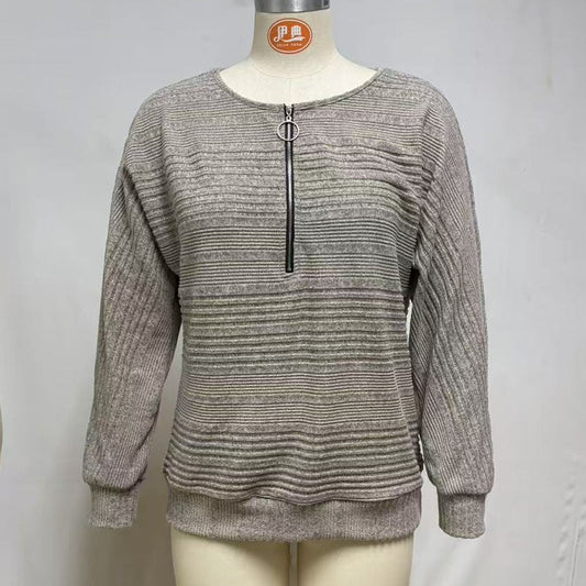 Batwing Sleeve Half - Zip Top – Minimal Elegance | The Simple Co – Practical cottage, minimalist style, quiet luxury aesthetic, modern essential – The Simple Co.