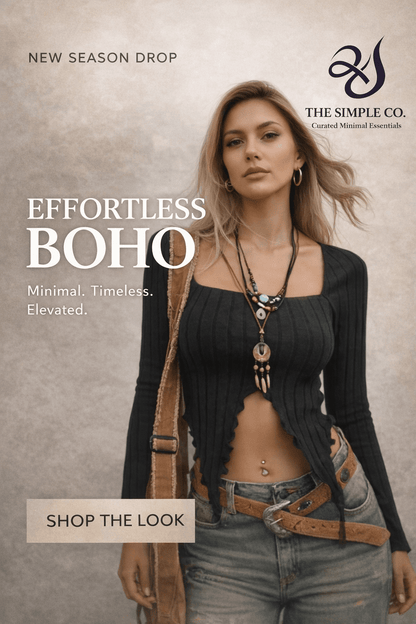 Boho Cropped Long Sleeve Top – Minimal Elegance | The Simple Co – Women's Tops, minimalist style, quiet luxury aesthetic, modern essential – The Simple Co.