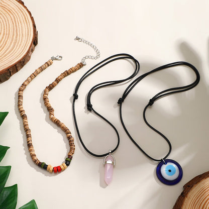 Boho Evil Eye Layered Necklace – Y2K Beaded Summer Jewelry | The Simple Co. – Necklaces (Minimalist / Statement / Unis, minimalist style, quiet luxury aesthetic, modern essential – The Simple Co.