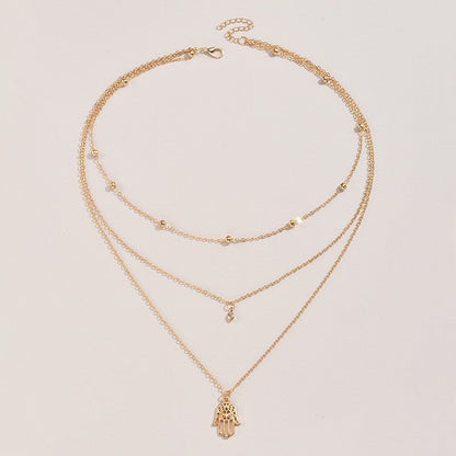 Boho Minimal Layered Necklace with Hamsa Pendant – Elegant Everyday Jewelry | The Simple Co. – Necklaces (Minimalist / Statement / Unis, minimalist style, quiet luxury aesthetic, modern essential – The Simple Co.