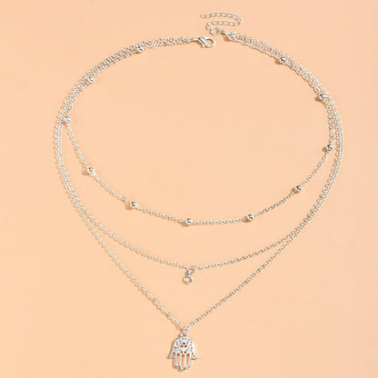 Boho Minimal Layered Necklace with Hamsa Pendant – Elegant Everyday Jewelry | The Simple Co. – Necklaces (Minimalist / Statement / Unis, minimalist style, quiet luxury aesthetic, modern essential – The Simple Co.