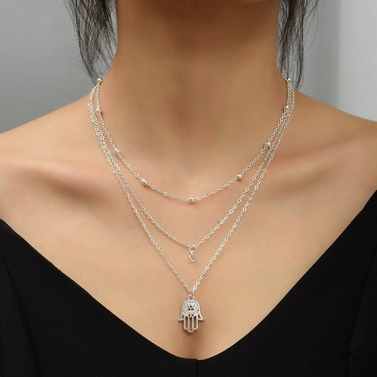 Boho Minimal Layered Necklace with Hamsa Pendant – Elegant Everyday Jewelry | The Simple Co. – Necklaces (Minimalist / Statement / Unis, minimalist style, quiet luxury aesthetic, modern essential – The Simple Co.