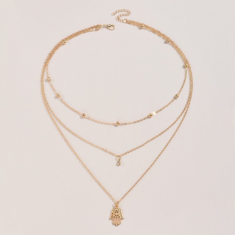 Boho Minimal Layered Necklace with Hamsa Pendant – Elegant Everyday Jewelry | The Simple Co. – Necklaces (Minimalist / Statement / Unis, minimalist style, quiet luxury aesthetic, modern essential – The Simple Co.