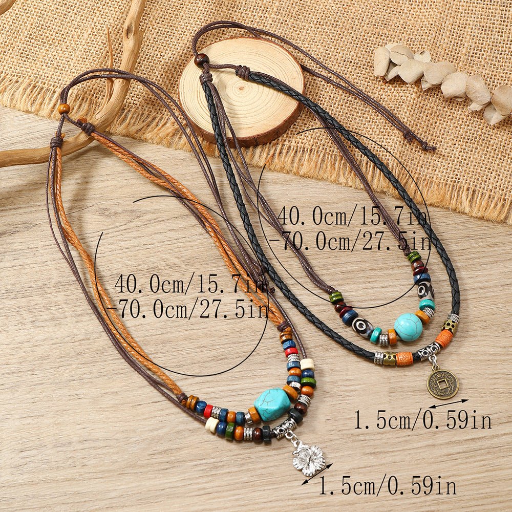 Boho Multi - Layer Beaded Necklace – Vintage Butterfly Pendant | The Simple Co. – Necklaces (Minimalist / Statement / Unis, minimalist style, quiet luxury aesthetic, modern essential – The Simple Co.