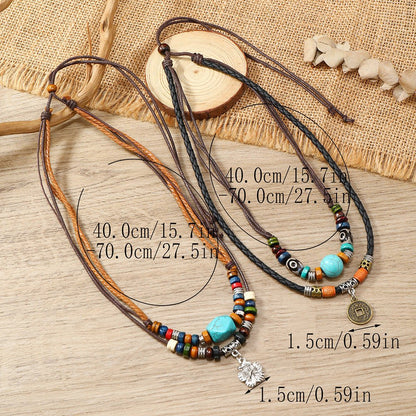 Boho Multi - Layer Beaded Necklace – Vintage Butterfly Pendant | The Simple Co. – Necklaces (Minimalist / Statement / Unis, minimalist style, quiet luxury aesthetic, modern essential – The Simple Co.