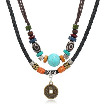Boho Multi - Layer Beaded Necklace – Vintage Butterfly Pendant | The Simple Co. – Necklaces (Minimalist / Statement / Unis, minimalist style, quiet luxury aesthetic, modern essential – The Simple Co.