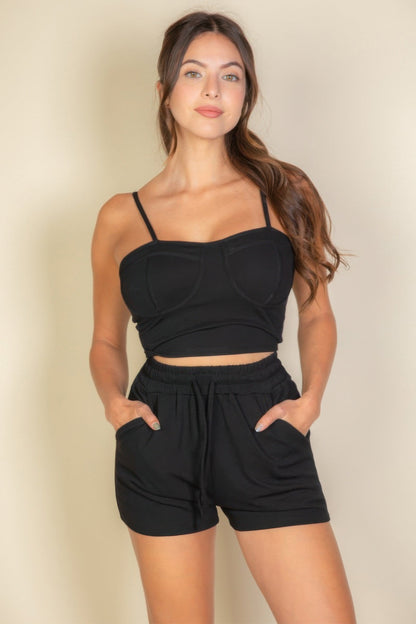 Bustier Cami & Wide-Leg Shorts Set – Sets, minimalist style, quiet luxury aesthetic, modern essential – The Simple Co.