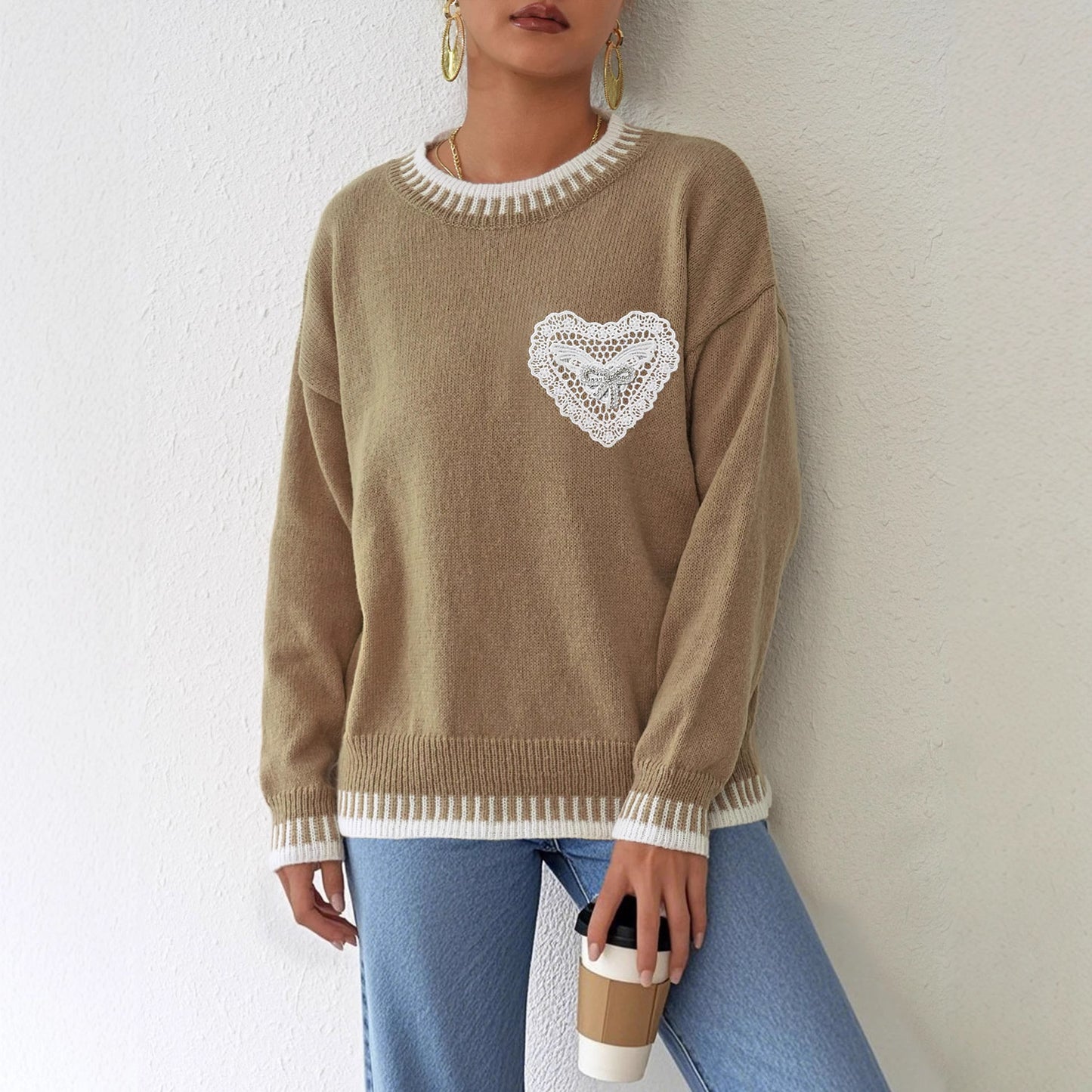 Color Contrast Patchwork Pullover