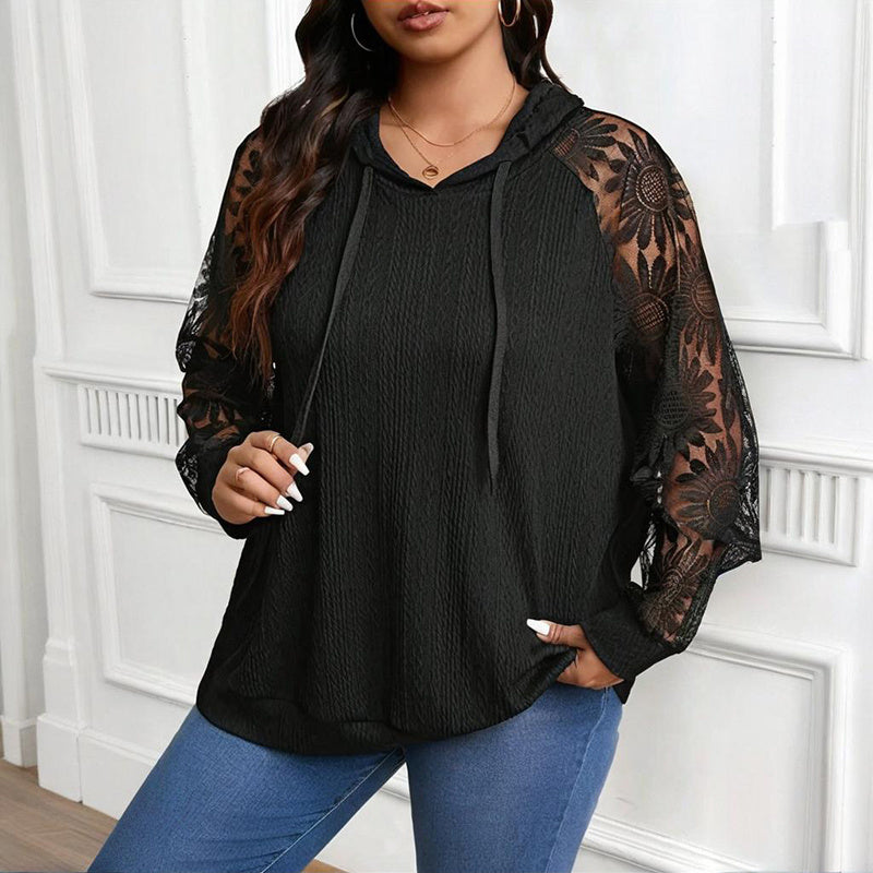 Women's Plus Size Lace Hoodie