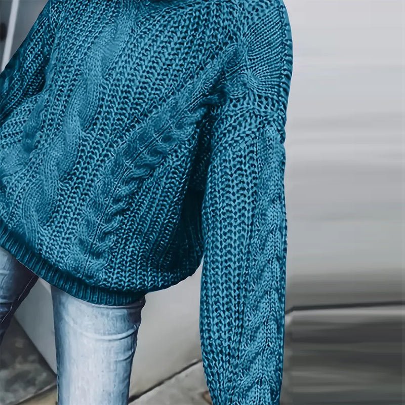 Cable Knit Turtleneck Sweater - 2026 Winter Collection Classic Knitwear – Minimal Elegance | The Simple Co – Practical cottage, minimalist style, quiet luxury aesthetic, modern essential – The Simple Co.