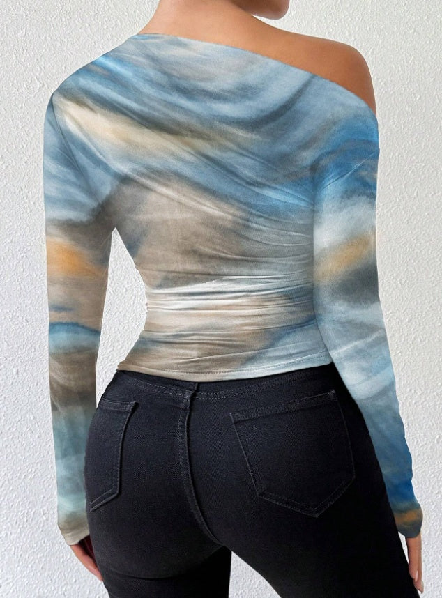 Print Long Sleeve Graphic T-Shirt