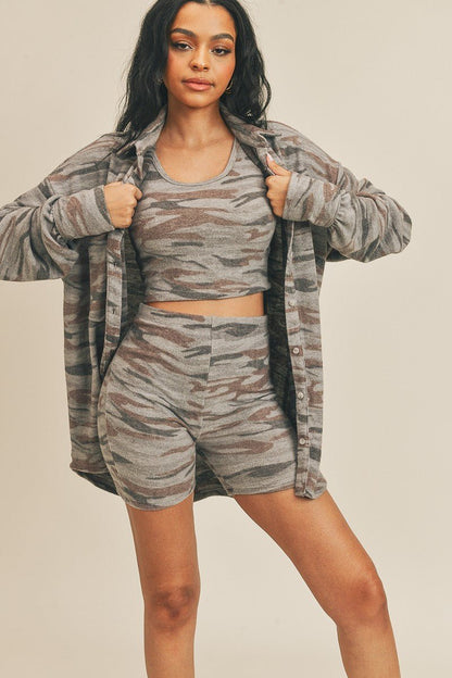 Cardigan, Tank & Biker Shorts Set – Sets, minimalist style, quiet luxury aesthetic, modern essential – The Simple Co.