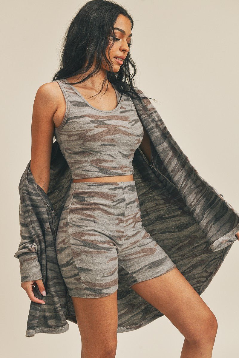 Cardigan, Tank & Biker Shorts Set – Sets, minimalist style, quiet luxury aesthetic, modern essential – The Simple Co.