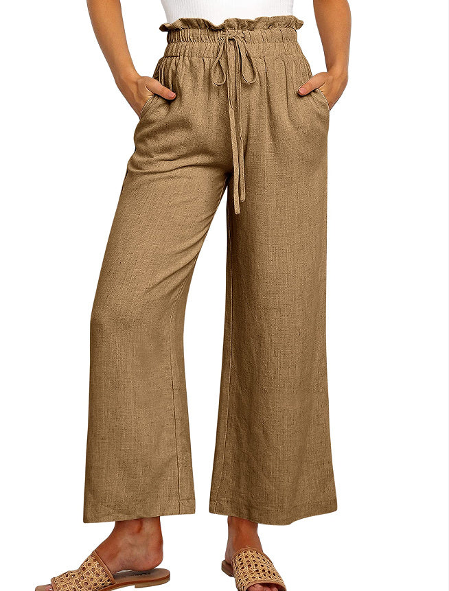 Elastic Waist Wide Leg Pants