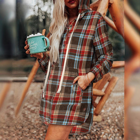 Women's Plaid Hoodie