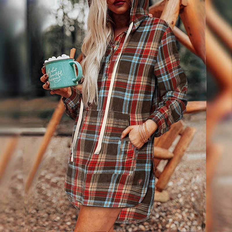 Women's Plaid Hoodie
