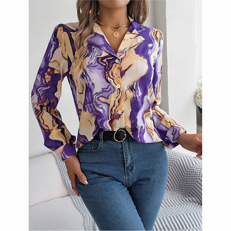 Women Fashion Button Down Shirts V