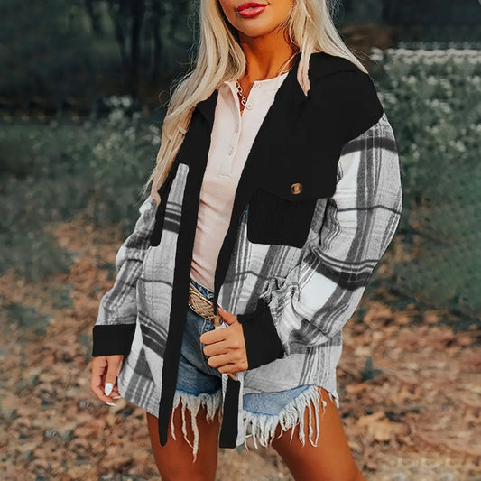 Women's Plaid Button-Up Shirt