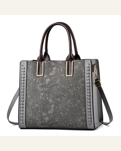 Structured Convertible Shoulder Bag — gray product view