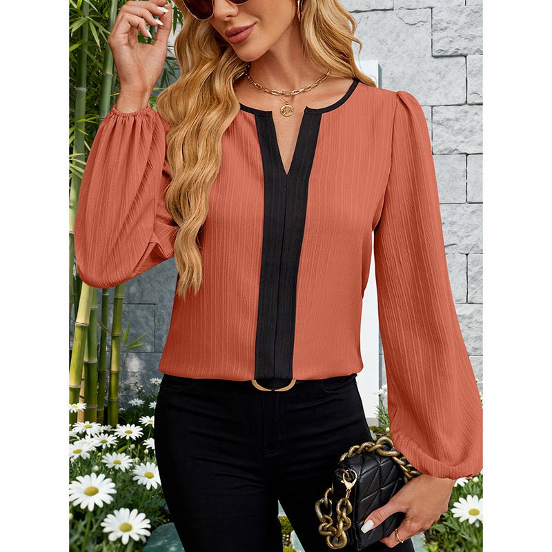 Color Block Blouse – Minimal Elegance | The Simple Co – Practical cottage, minimalist style, quiet luxury aesthetic, modern essential – The Simple Co.