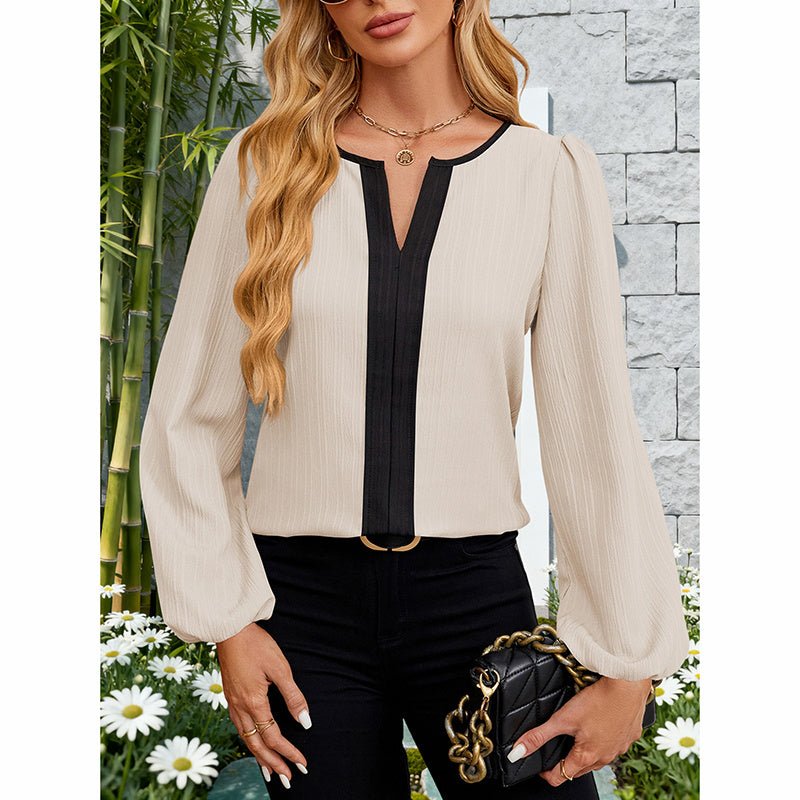 Color Block Blouse – Minimal Elegance | The Simple Co – Practical cottage, minimalist style, quiet luxury aesthetic, modern essential – The Simple Co.
