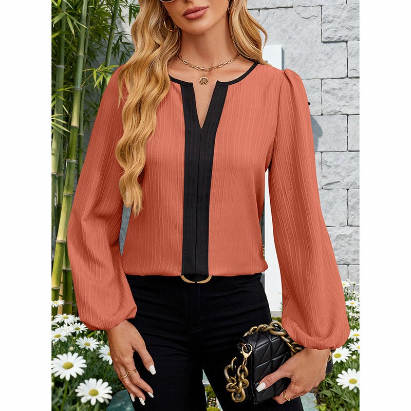 Color Block Blouse – Minimal Elegance | The Simple Co – Practical cottage, minimalist style, quiet luxury aesthetic, modern essential – The Simple Co.