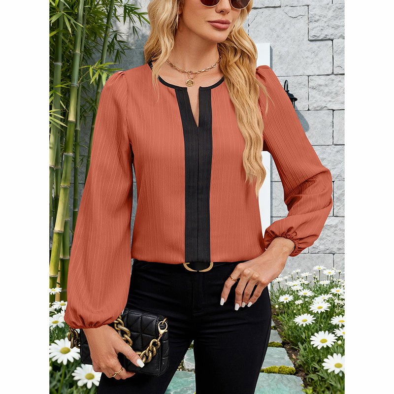 Color Block Blouse – Minimal Elegance | The Simple Co – Practical cottage, minimalist style, quiet luxury aesthetic, modern essential – The Simple Co.