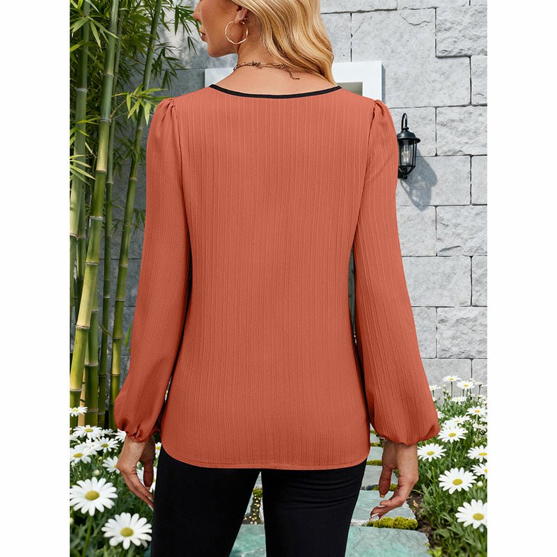 Color Block Blouse – Minimal Elegance | The Simple Co – Practical cottage, minimalist style, quiet luxury aesthetic, modern essential – The Simple Co.