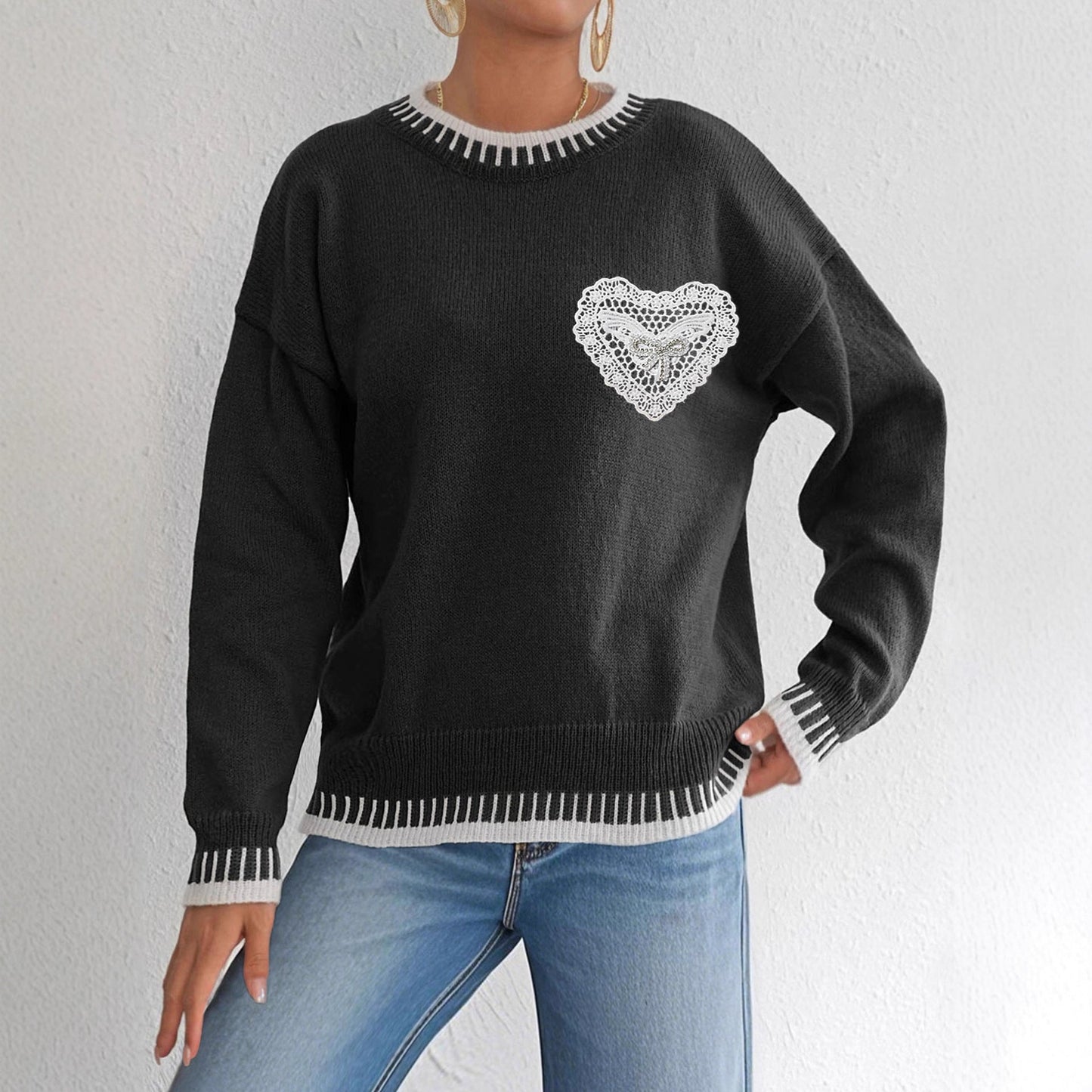 Color Contrast Patchwork Pullover – Minimal Elegance | The Simple Co – Practical cottage, minimalist style, quiet luxury aesthetic, modern essential – The Simple Co.