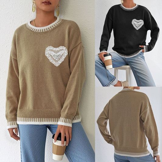 Color Contrast Patchwork Pullover – Minimal Elegance | The Simple Co – Practical cottage, minimalist style, quiet luxury aesthetic, modern essential – The Simple Co.