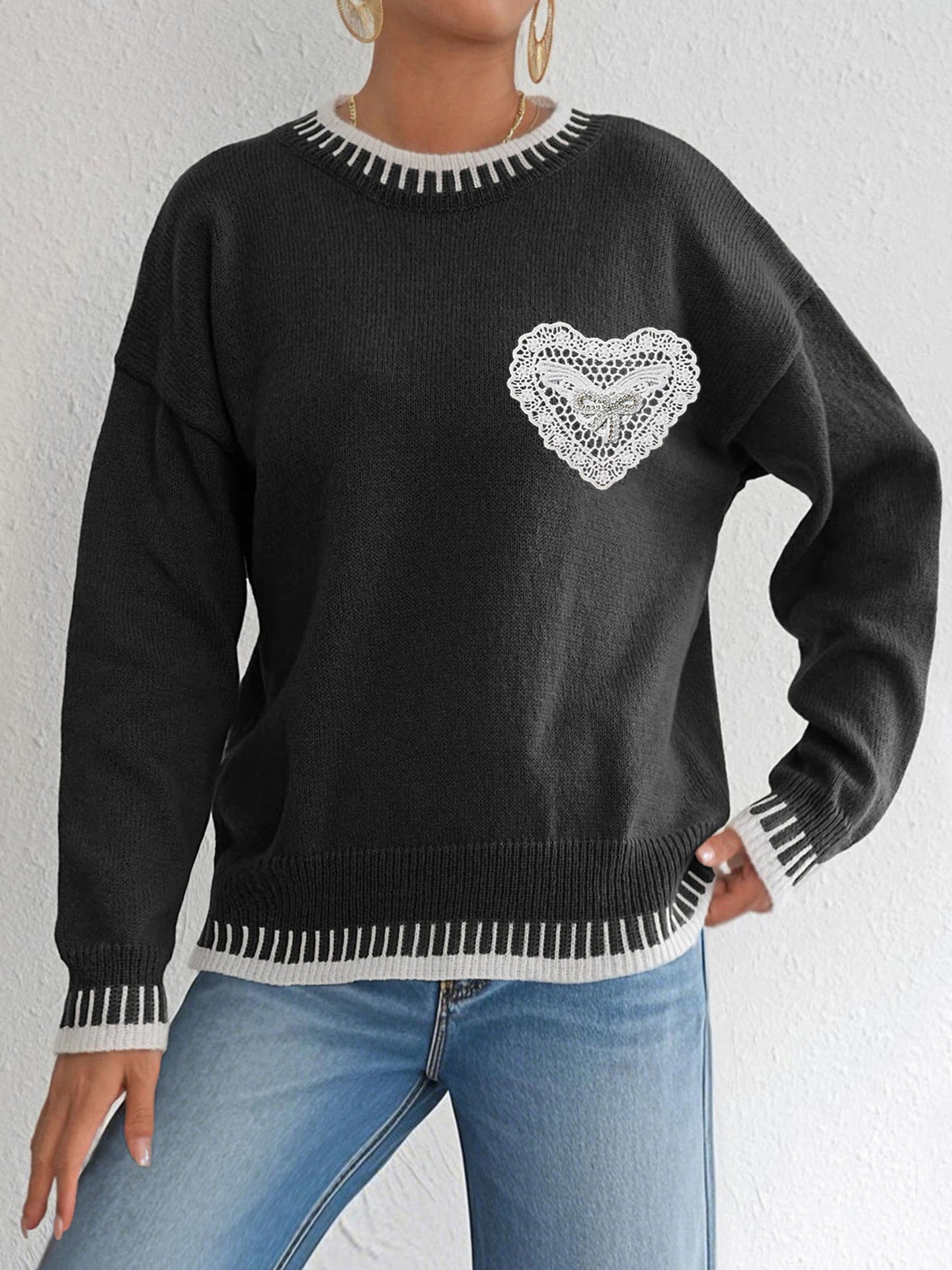 Color Contrast Patchwork Pullover – Minimal Elegance | The Simple Co – Practical cottage, minimalist style, quiet luxury aesthetic, modern essential – The Simple Co.