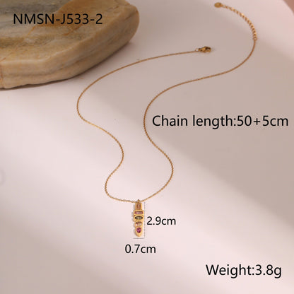 Colorful Zircon Star Pendant Stainless Steel Necklace - 18K Fashion Jewelry – Minimal Elegance | The Simple Co – Necklaces (Minimalist / Statement / Unis, minimalist style, quiet luxury aesthetic, modern essential – The Simple Co.