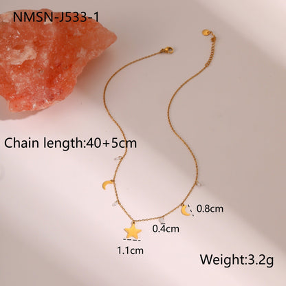 Colorful Zircon Star Pendant Stainless Steel Necklace - 18K Fashion Jewelry – Minimal Elegance | The Simple Co – Necklaces (Minimalist / Statement / Unis, minimalist style, quiet luxury aesthetic, modern essential – The Simple Co.