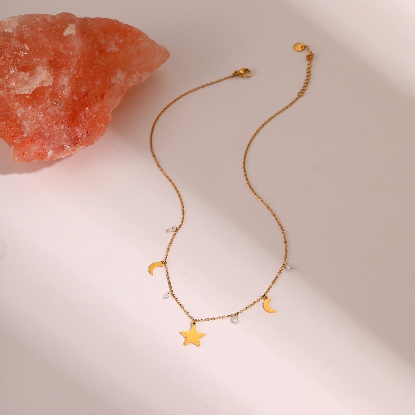 Colorful Zircon Star Pendant Stainless Steel Necklace - 18K Fashion Jewelry – Minimal Elegance | The Simple Co – Necklaces (Minimalist / Statement / Unis, minimalist style, quiet luxury aesthetic, modern essential – The Simple Co.