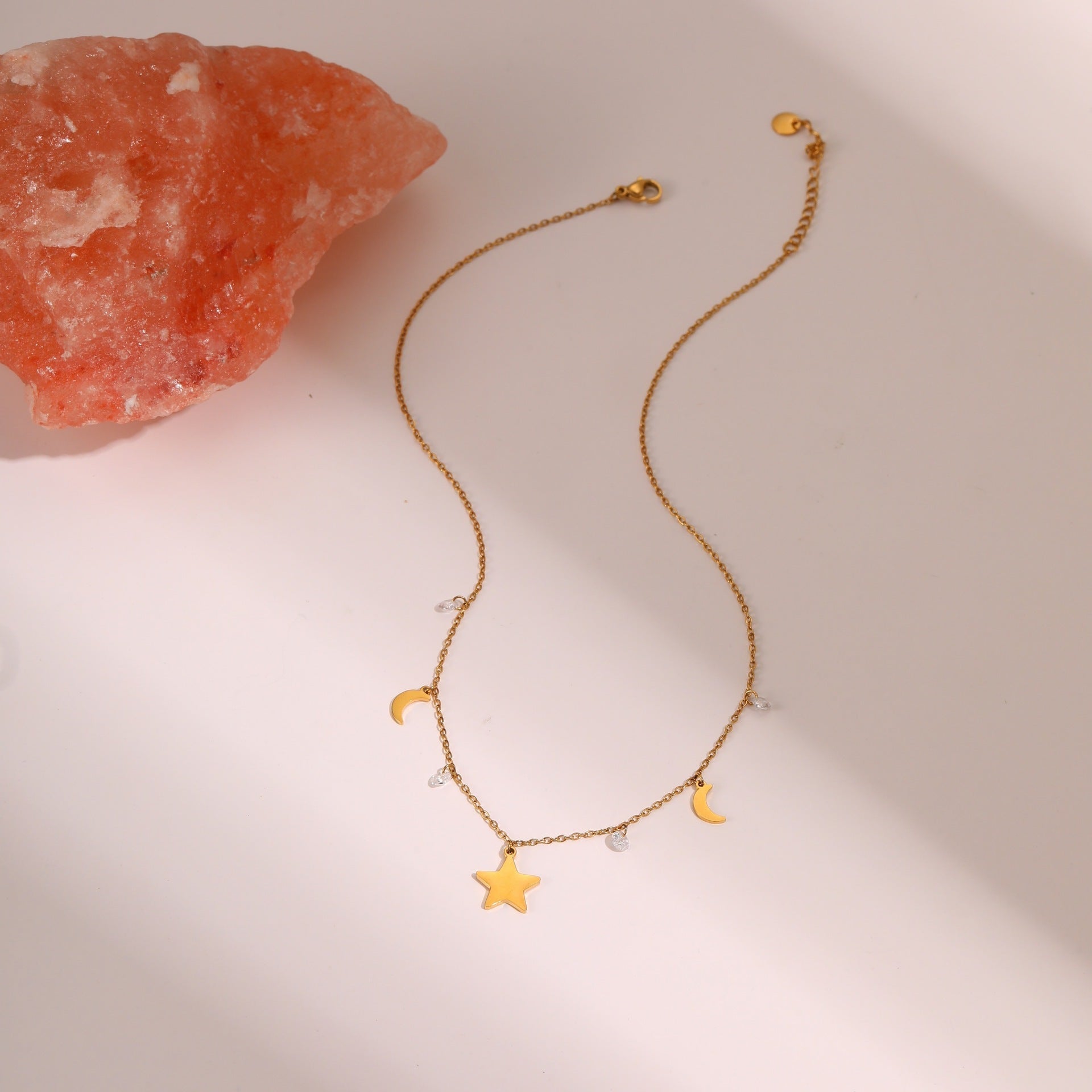 Colorful Zircon Star Pendant Stainless Steel Necklace - 18K Fashion Jewelry – Minimal Elegance | The Simple Co – Necklaces (Minimalist / Statement / Unis, minimalist style, quiet luxury aesthetic, modern essential – The Simple Co.