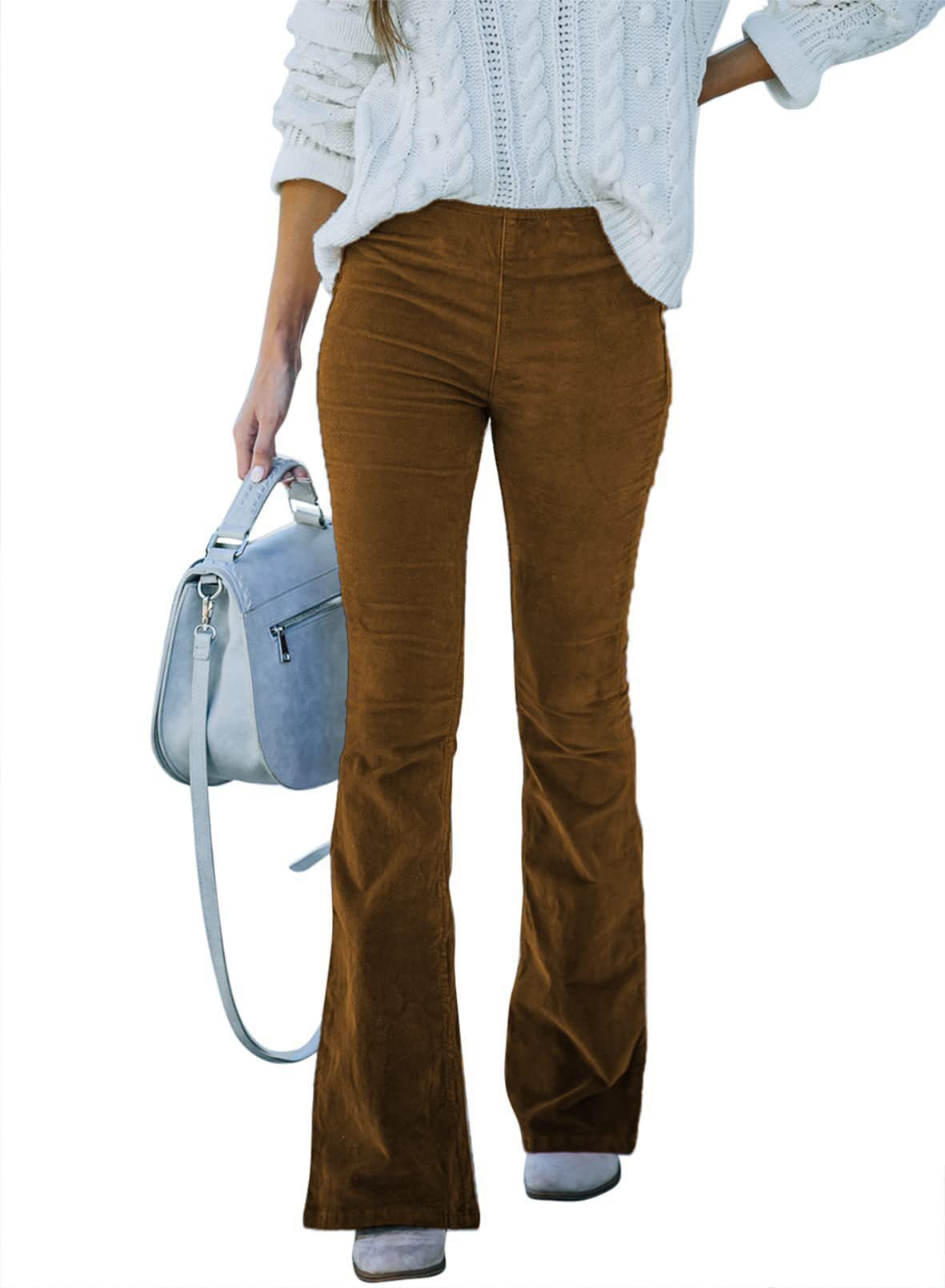 Corduroy High - Waist Flared Pants - 2026 Winter Collection Slim Solid Color Trousers – Minimal Elegance | The Simple Co – Bottoms, minimalist style, quiet luxury aesthetic, modern essential – The Simple Co.