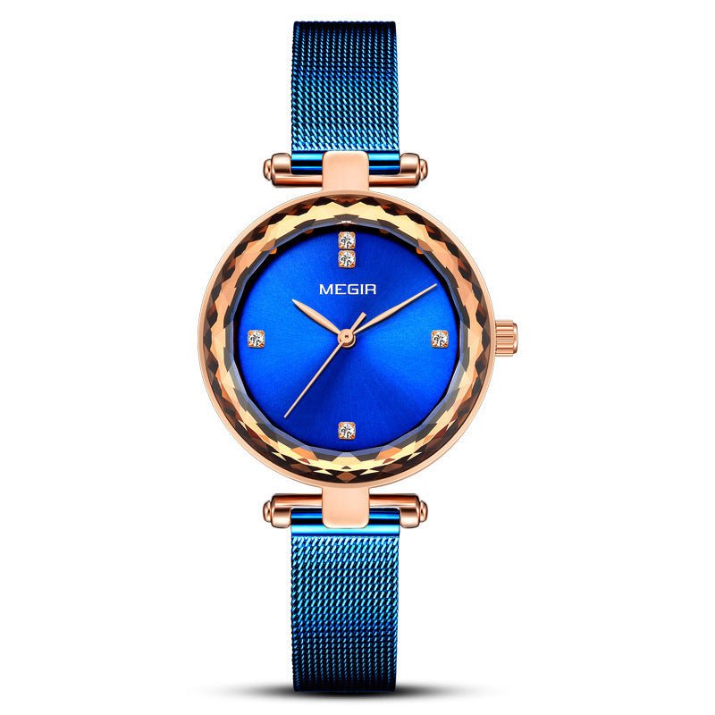 Cut - Mirror Quartz Watch with Diamond Accents – Minimal Elegance | The Simple Co – Women's Watches, minimalist style, quiet luxury aesthetic, modern essential – The Simple Co.