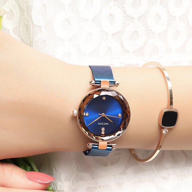 Cut - Mirror Quartz Watch with Diamond Accents – Minimal Elegance | The Simple Co – Women's Watches, minimalist style, quiet luxury aesthetic, modern essential – The Simple Co.