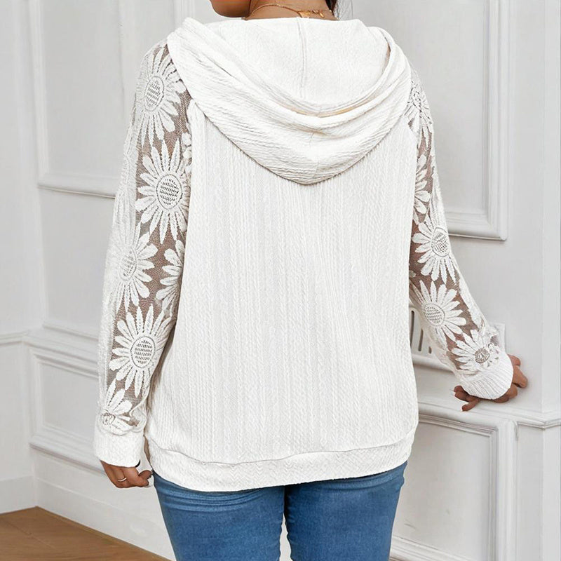 Women's Plus Size Lace Hoodie