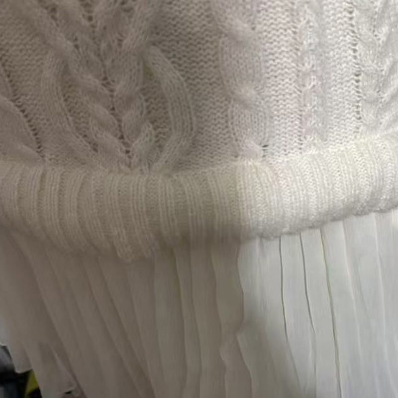 Women's Cable Knit Sweater with Lace