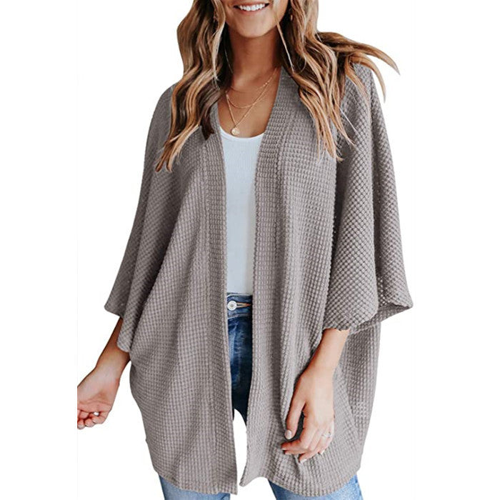 Women's Minimal Waffle Cardigan