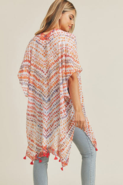 Dash-Print Tassel Kimono Layer – Light Layers, minimalist style, quiet luxury aesthetic, modern essential – The Simple Co.