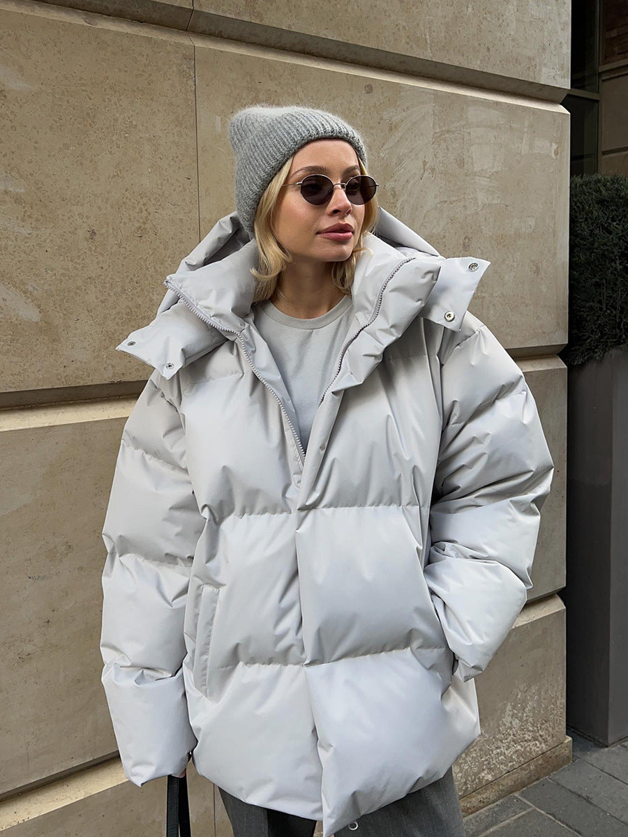 Winter Cotton Jacket with Removable Hood