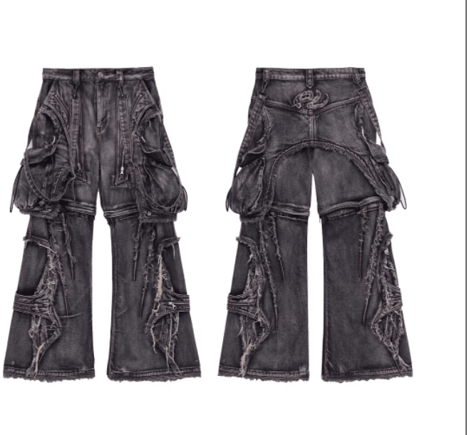 Detachable Crossbody Strap Workwear Denim Jeans - Reconfigurable Design – Minimal Elegance | The Simple Co – Men’s Bottoms, minimalist style, quiet luxury aesthetic, modern essential – The Simple Co.