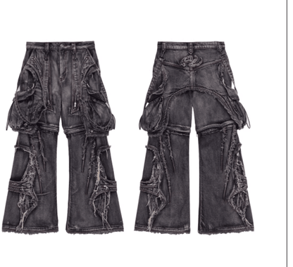 Detachable Crossbody Strap Workwear Denim Jeans - Reconfigurable Design – Minimal Elegance | The Simple Co – Men’s Bottoms, minimalist style, quiet luxury aesthetic, modern essential – The Simple Co.